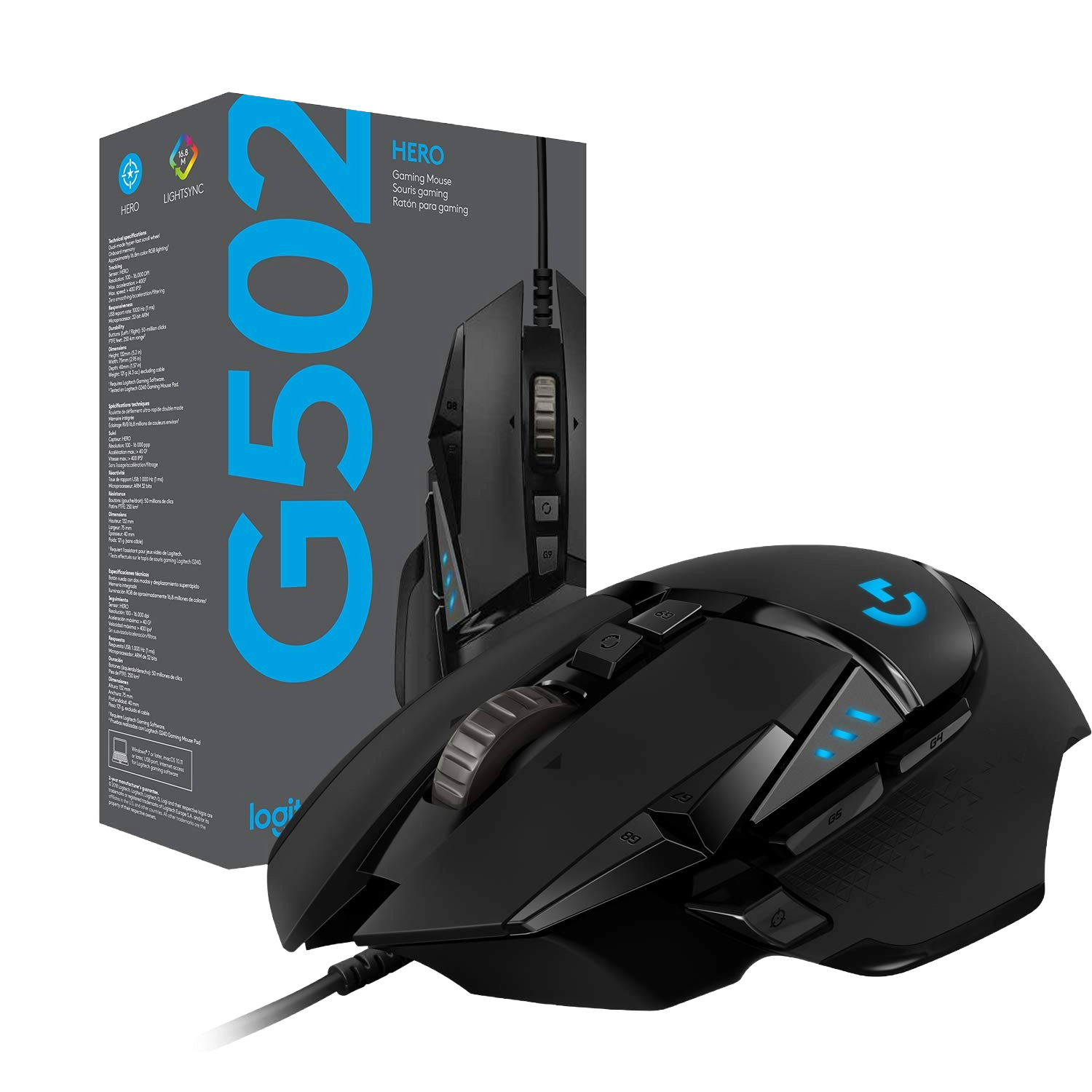 logitech g502 hero high performance wired usb gaming mouse